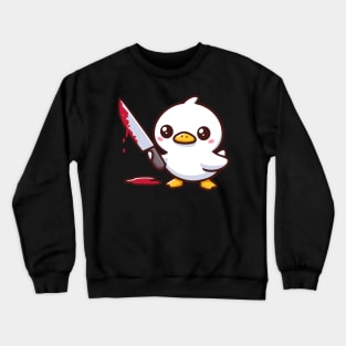 duck with a knife Crewneck Sweatshirt